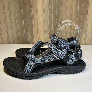 Teva Hurricane Women's 9 Blue Daisy Floral Hiking Trail Water Sport Sandal 6455